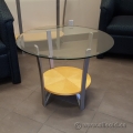 Contemporary Wood and Glass 30" Coffee Table